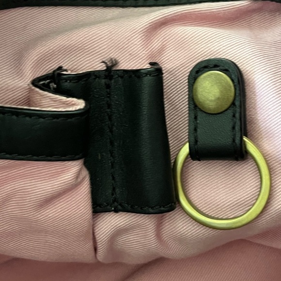 Sigrid Olsen Black Leather Crossbody with antiqued Brass Hardware Medium sized - Picture 9 of 16